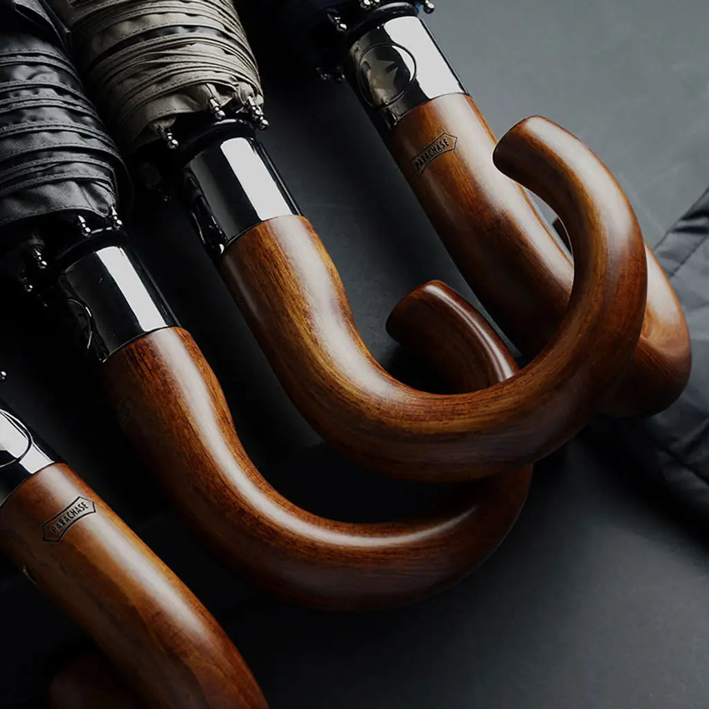 Wooden Handle Umbrellas Stylish Rain and Sun Protection