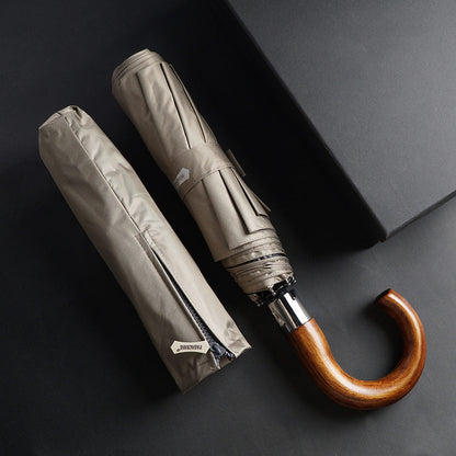 Must-Have 48-inch Automatic Folding Umbrella with Wooden Hook