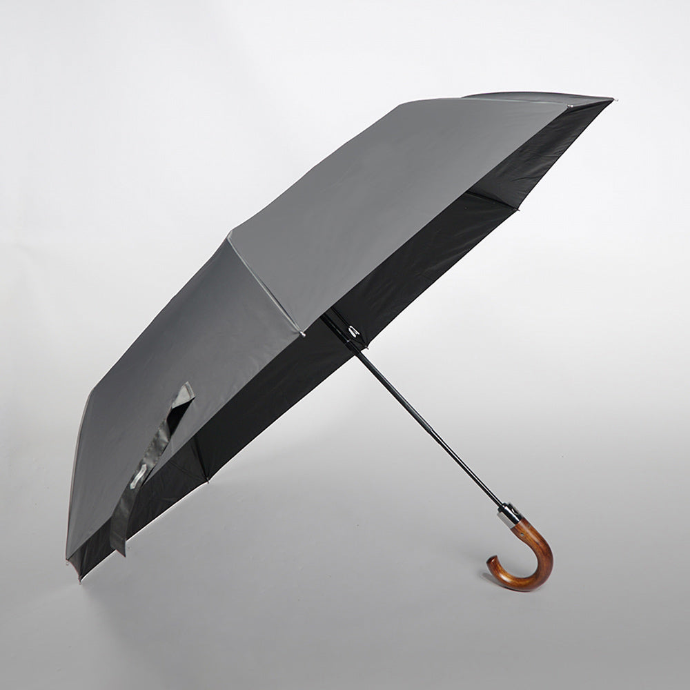 48-inch Fully Automatic Umbrella - Trendy Wooden Handle Design