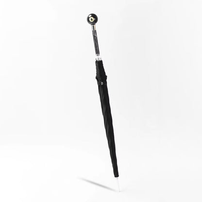 8 ball billiard umbrella closed full view pool enthusiast gift black