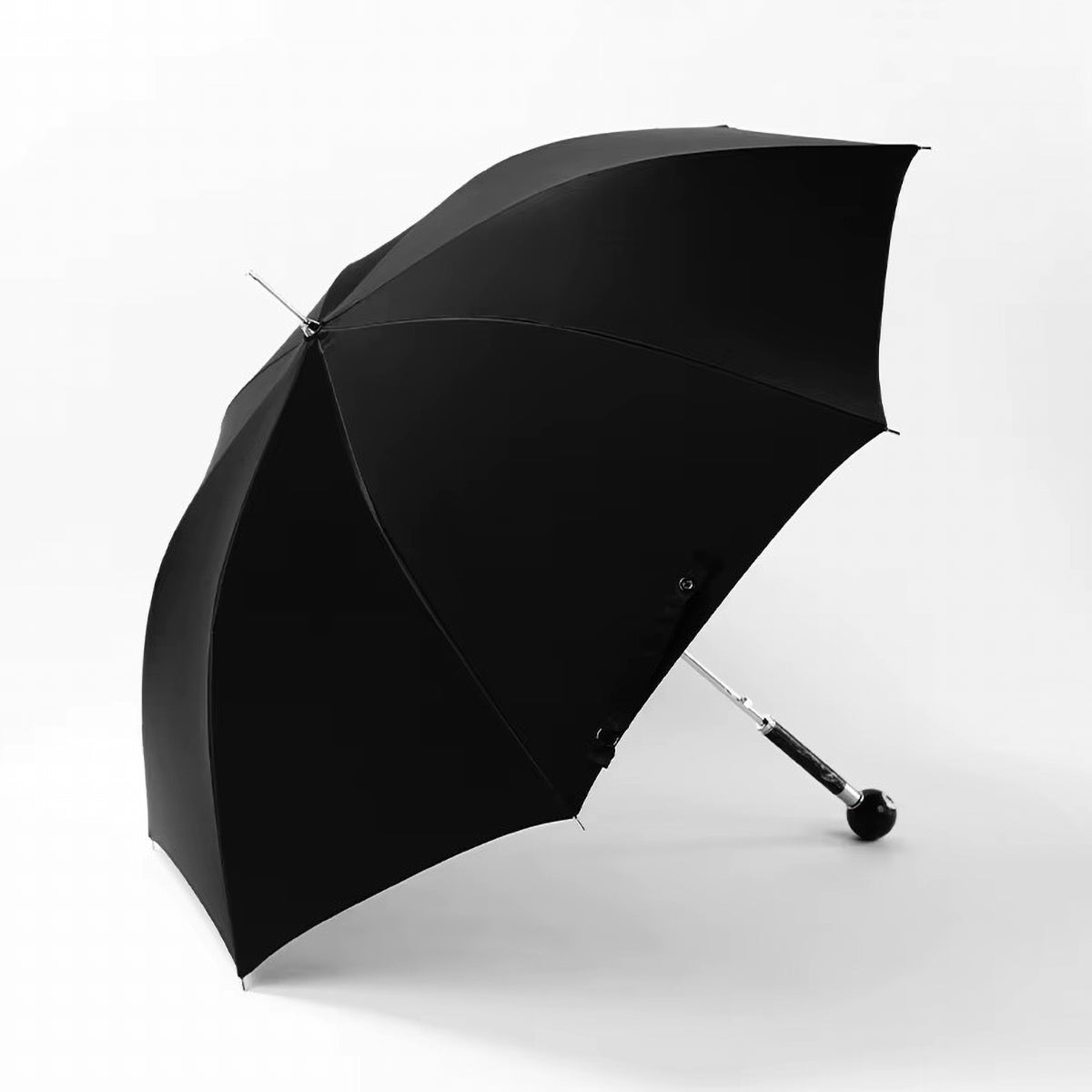 Luxury 8 ball umbrella open angled view 45 inch windproof canopy
