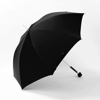 Luxury 8 ball umbrella open angled view 45 inch windproof canopy