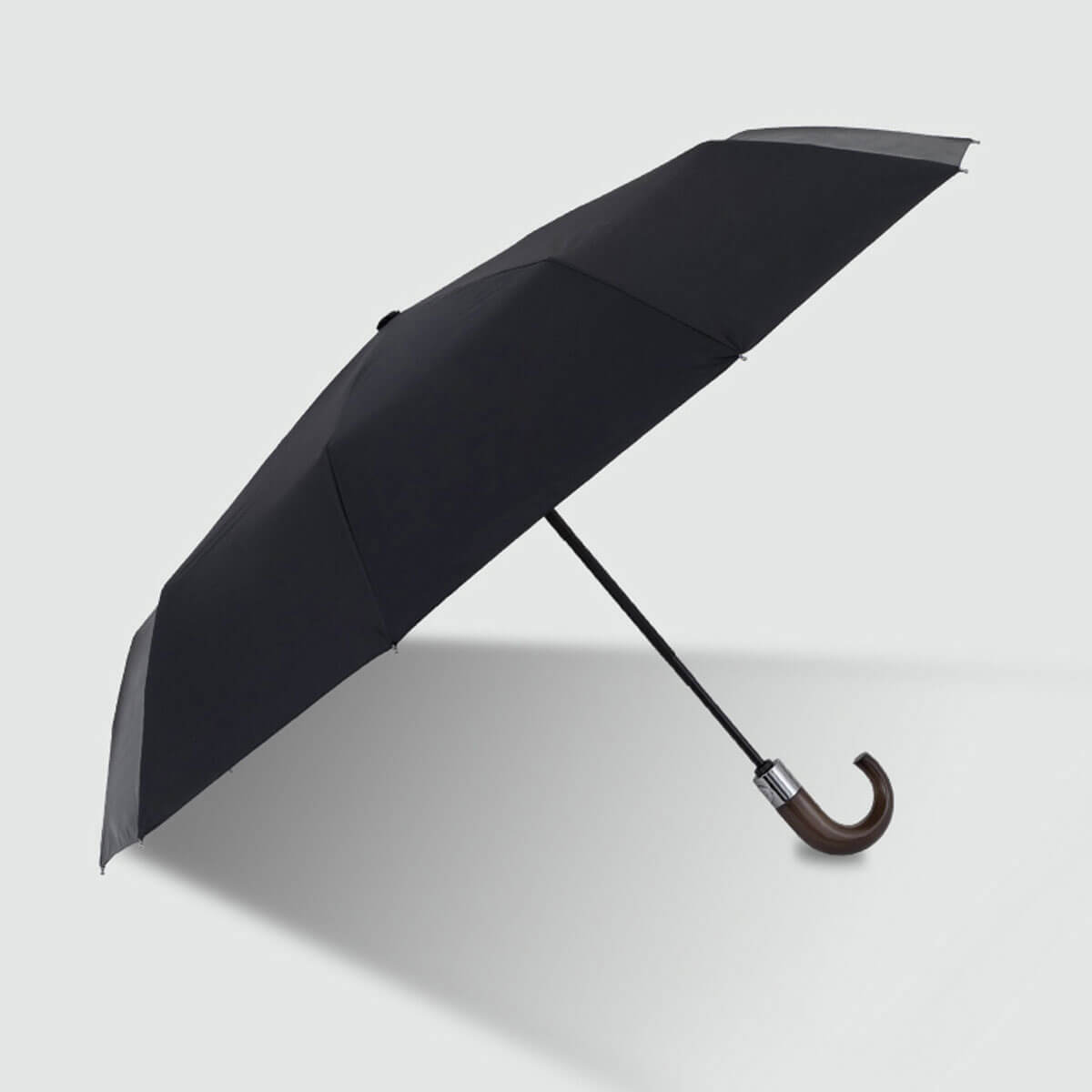 Lightweight Automatic Umbrella with Wooden Hook Handle - Fashionable and Functional