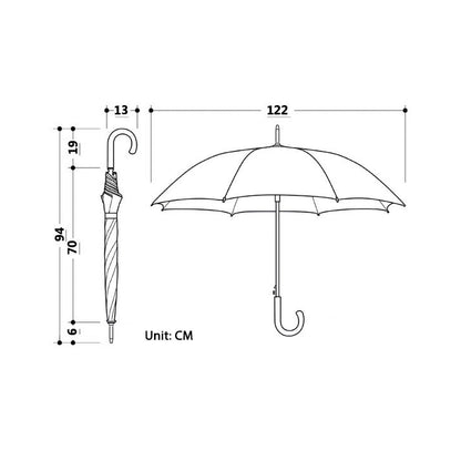 Dimensions of the bamboo handle umbrella