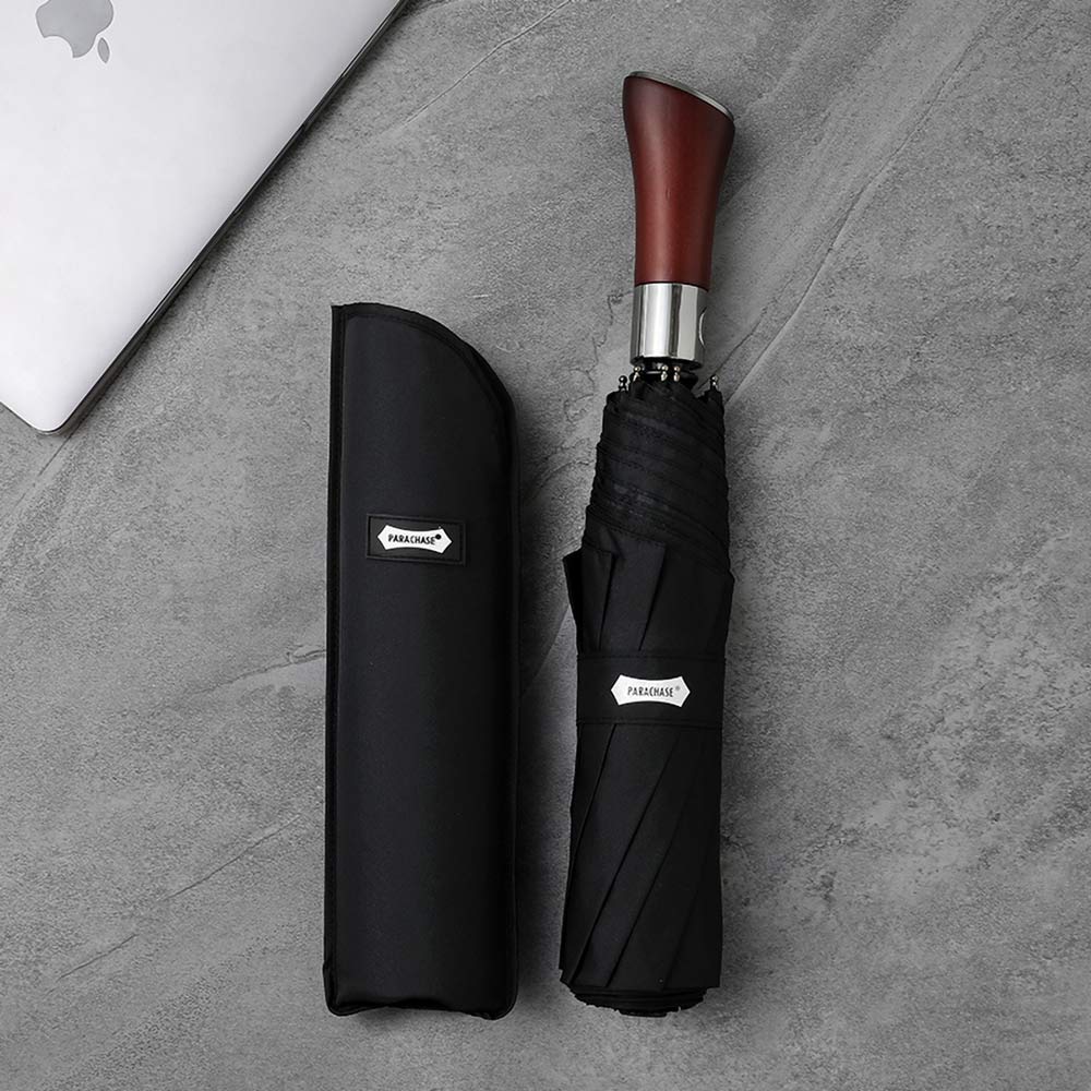 Black Big Folding Umbrella for Professionals