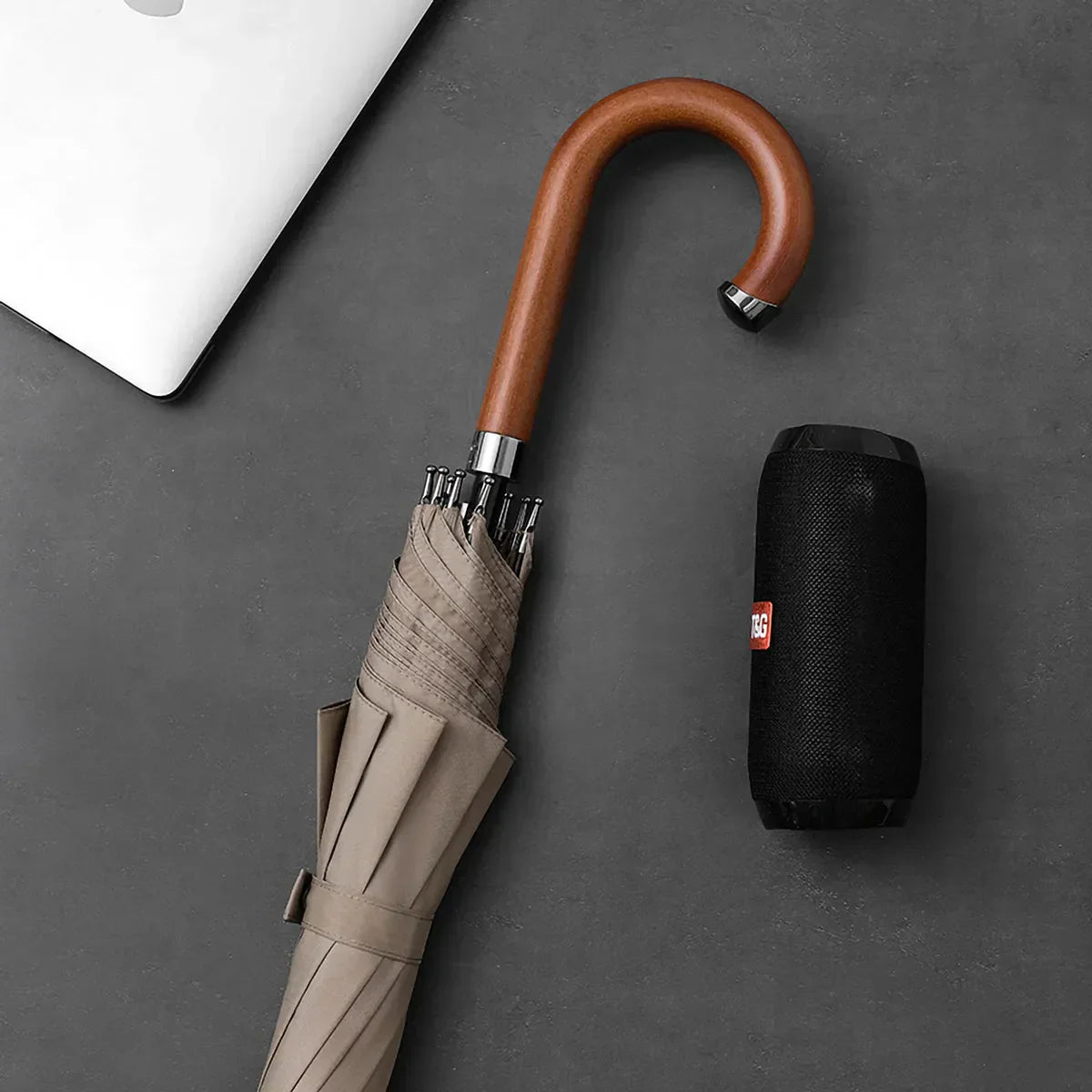 Khaki Classic Stick Umbrella