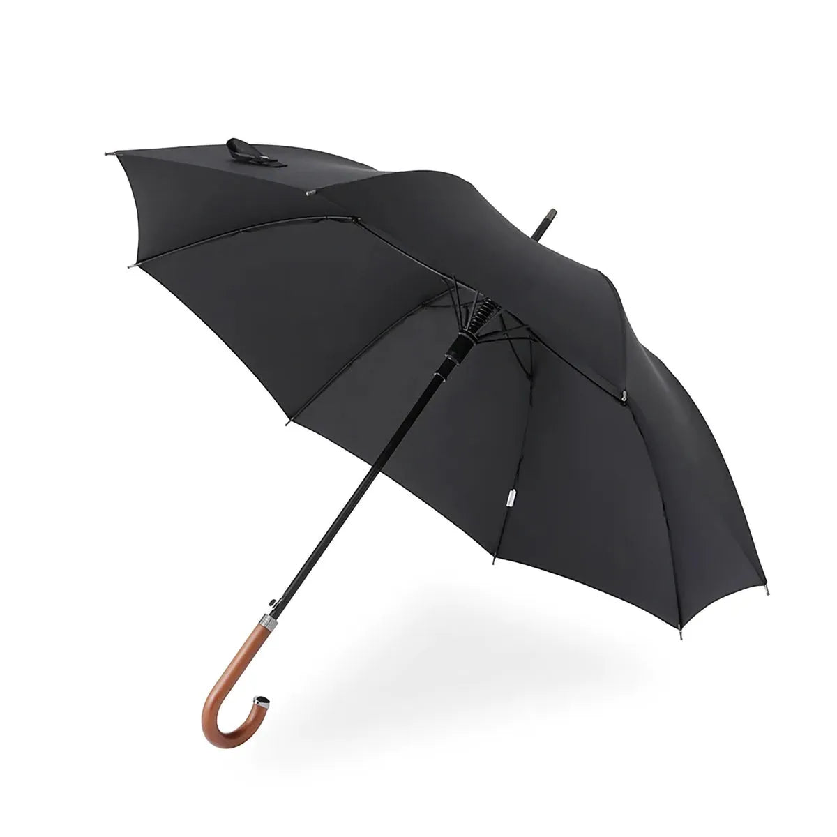 Elegant wooden crook handle umbrella for men