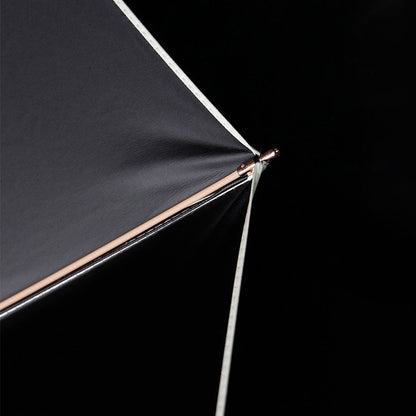 Pongee fabric umbrella with elegant crystal-adorned handle