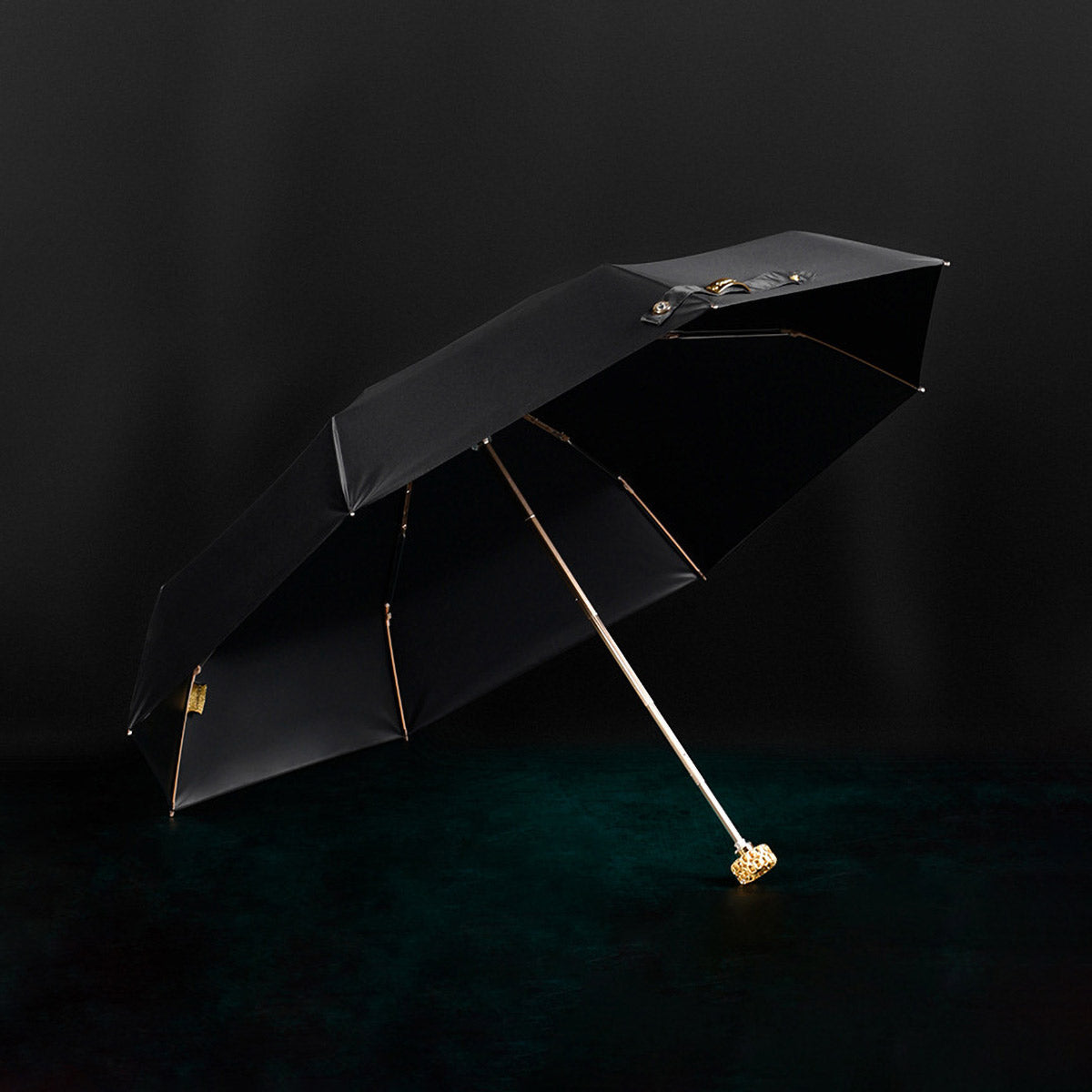 Travel premium umbrella with crystal design - Black