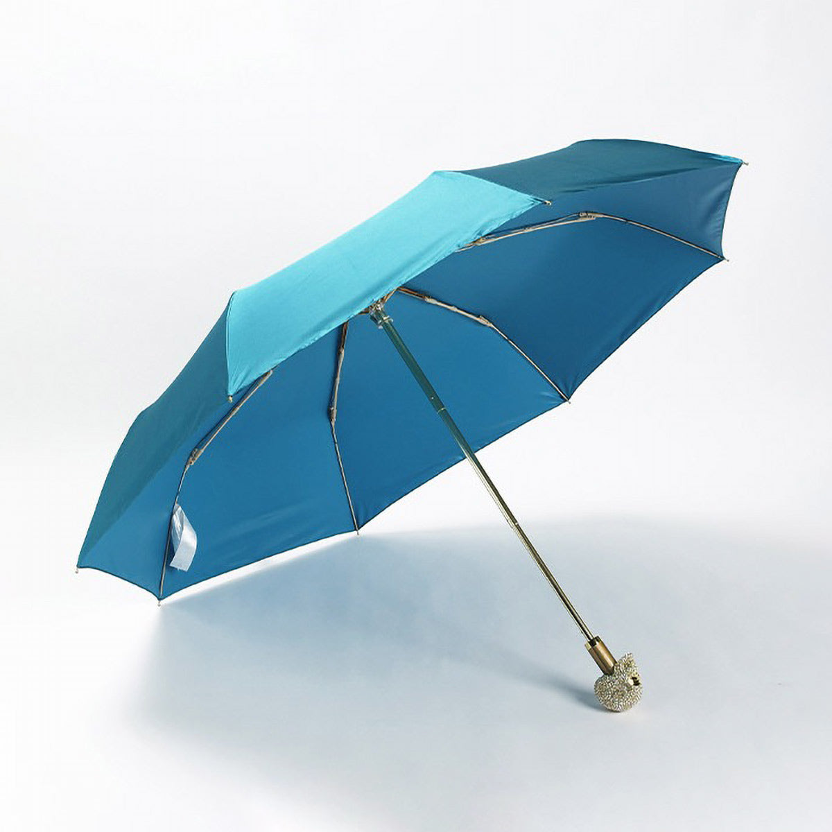Blue compact skull umbrella with premium pongee fabric