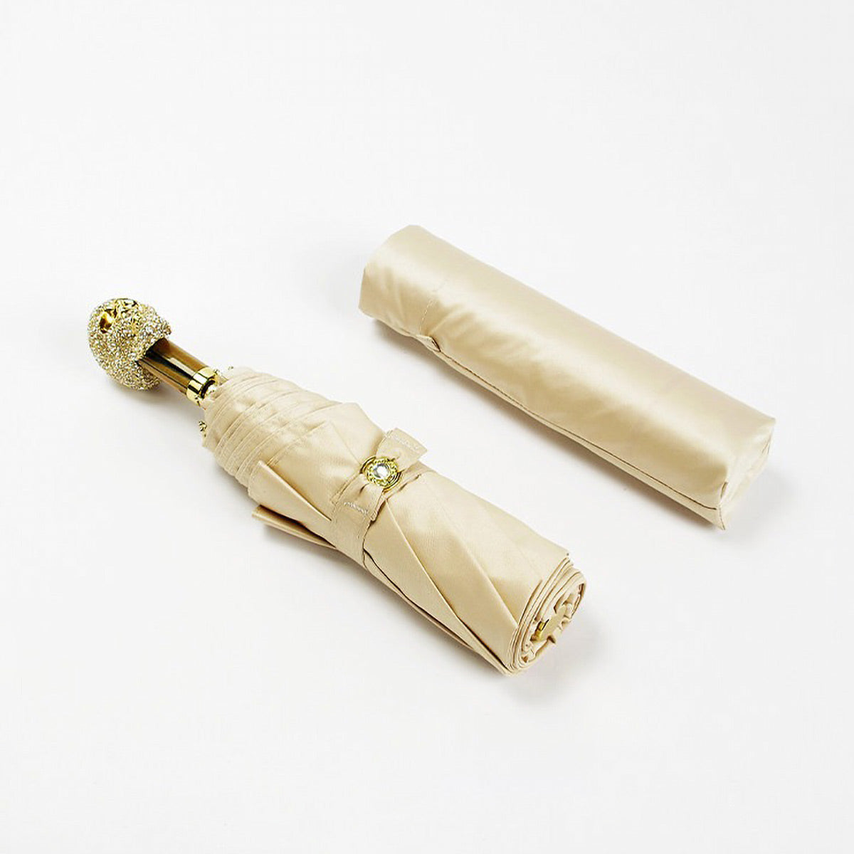 Compact 14 inch folded umbrella with matching storage case