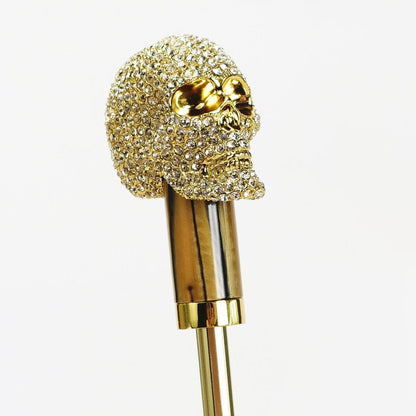 Luxury crystal skull handle with zinc alloy construction