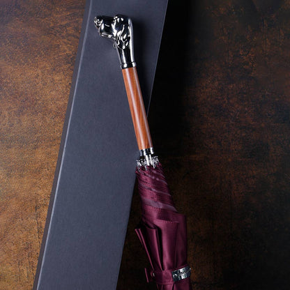 Fashionable dog-themed umbrella with vintage handle