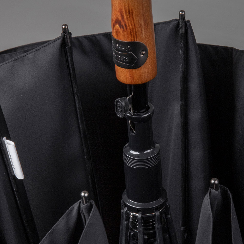 Elegant golf gear - luxury double canopy umbrella with wood grip