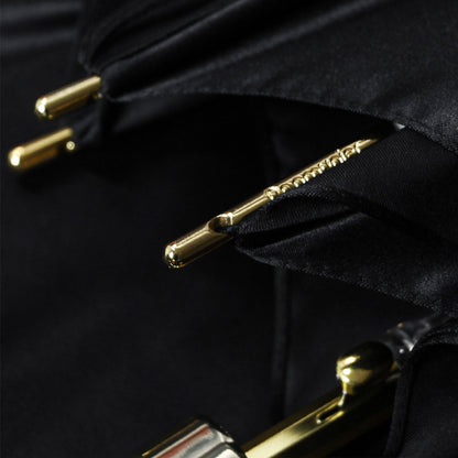 High-End Black Umbrella with Luxury Gold Accents