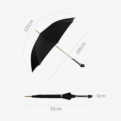 Stylish Black Umbrella for Men and Women with Luxury Gold Accents