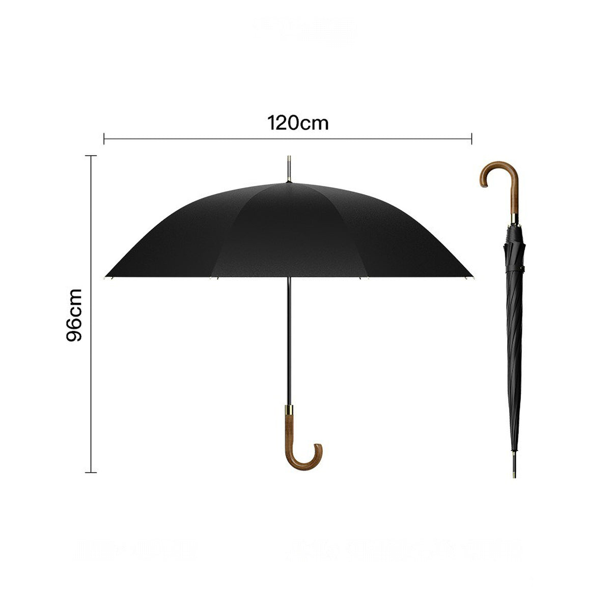 Elegant Classic Umbrella with Wooden Handle | Windproof