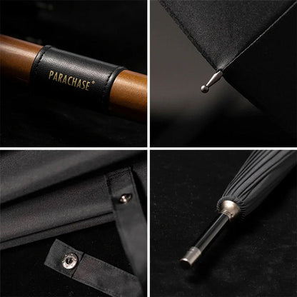 Gentleman Umbrella with Elegant Natural Wood Handle