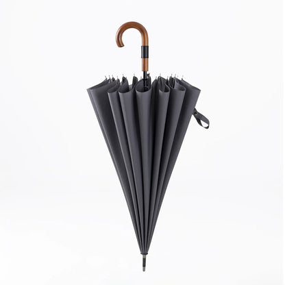 Elegant Large Rain Umbrella in Grey