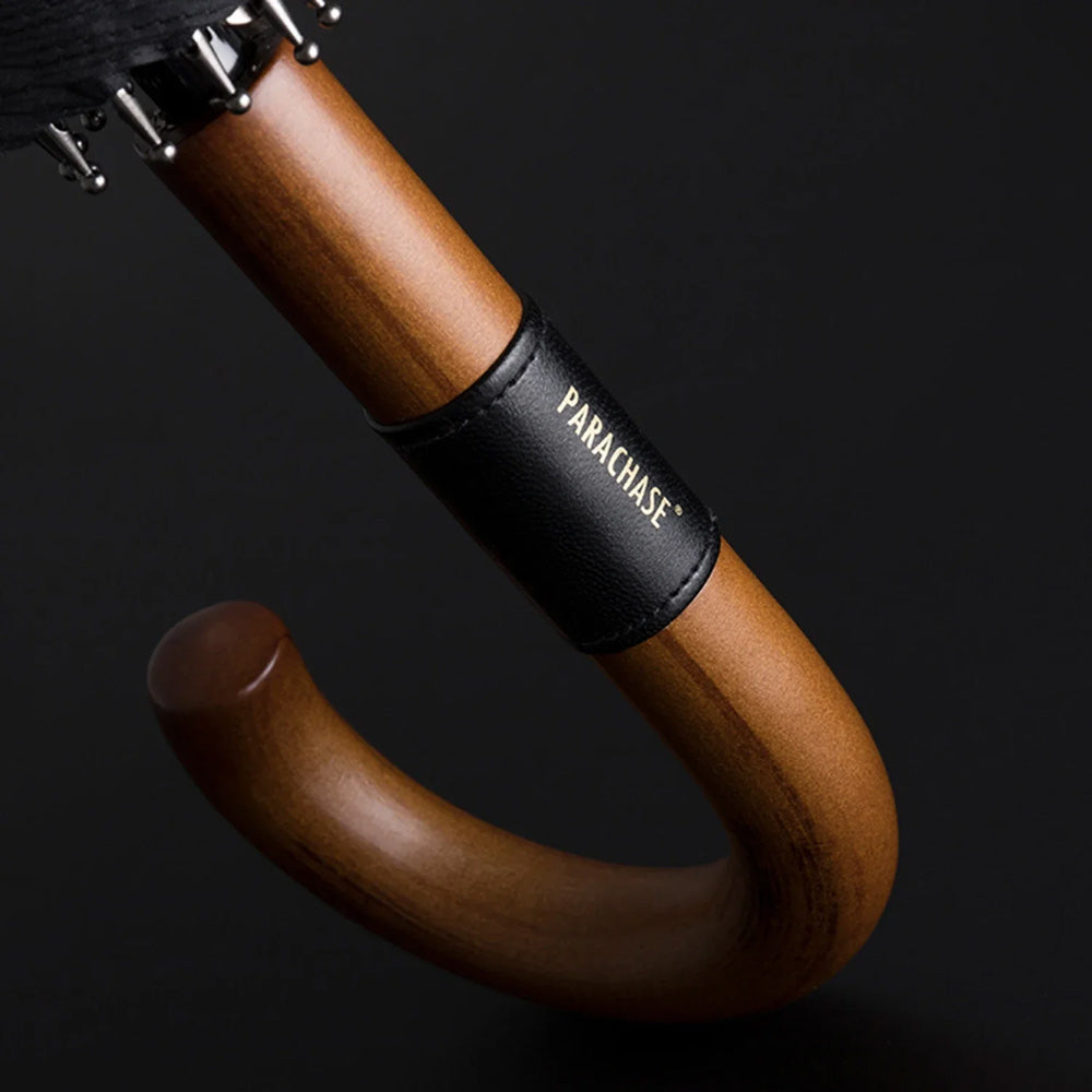 Creative Wood Handle with Leather Umbrella