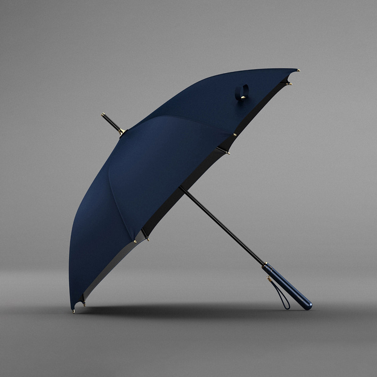 Durable navy blue windproof umbrella for commuters