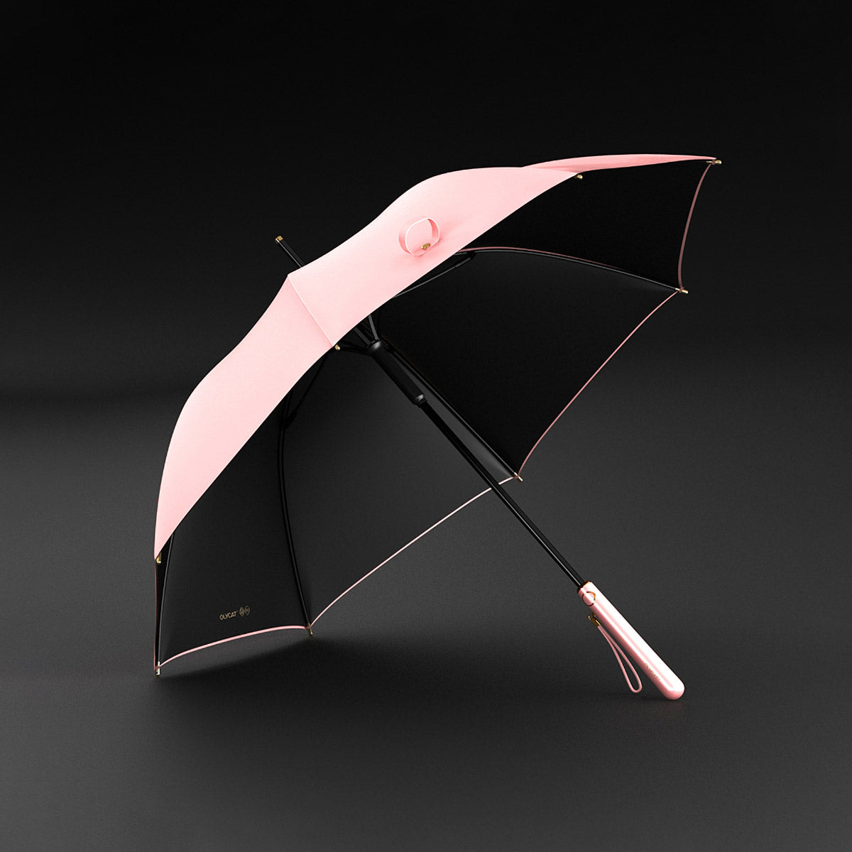 Stylish pink automatic umbrella with UPF50+ sun protection for women