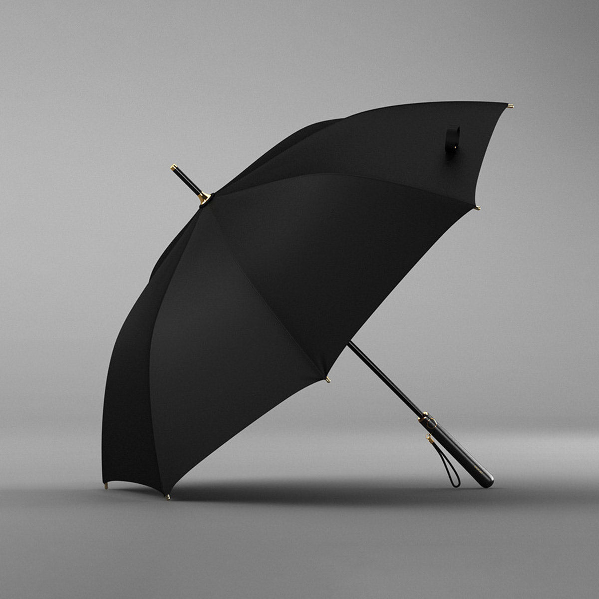 Fashionable black long umbrella for stylish women