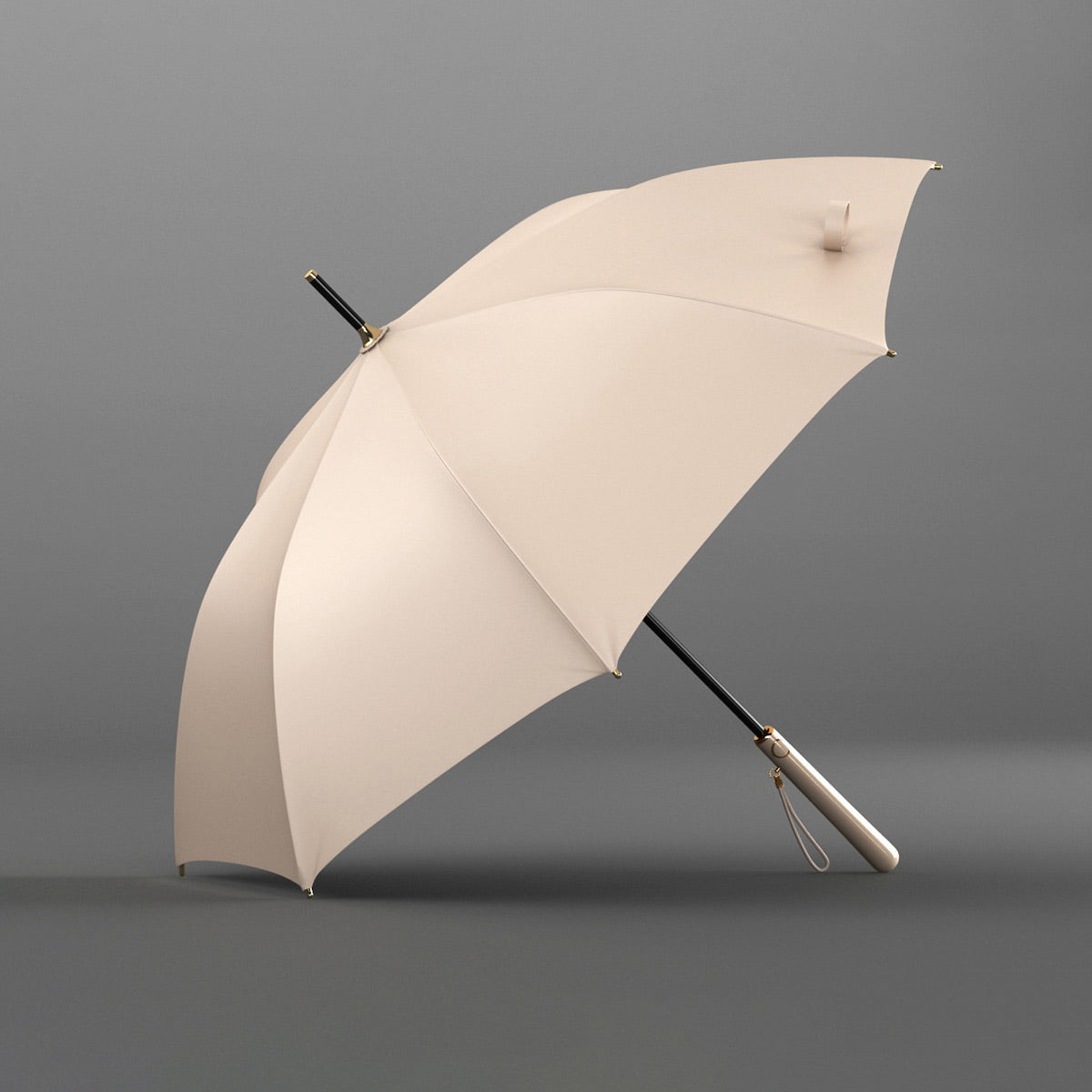 Premium beige long handle umbrella for women