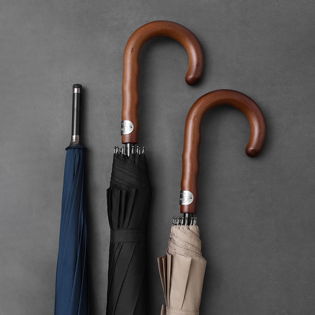 Gentleman's Walking Umbrella with Handmade Wooden Handle