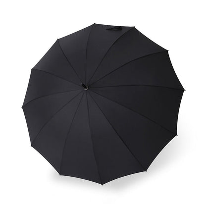 Black durable walking umbrella - 45-inch diameter