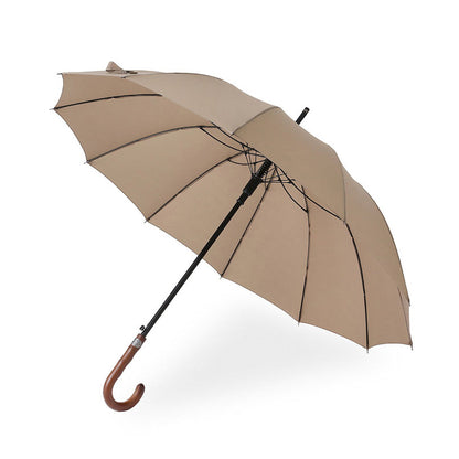 Classic walking umbrella with elegant wooden handle 