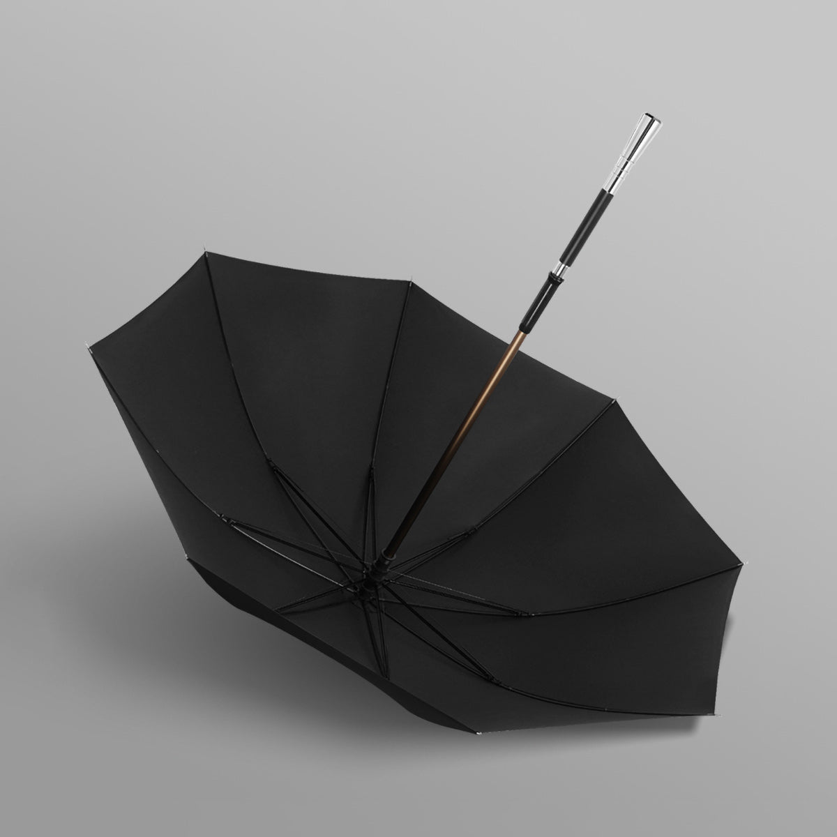 High-density pongee fabric of luxury walking cane umbrella