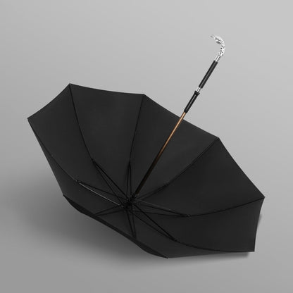 Open black luxury eagle umbrella showing 45-inch coverage