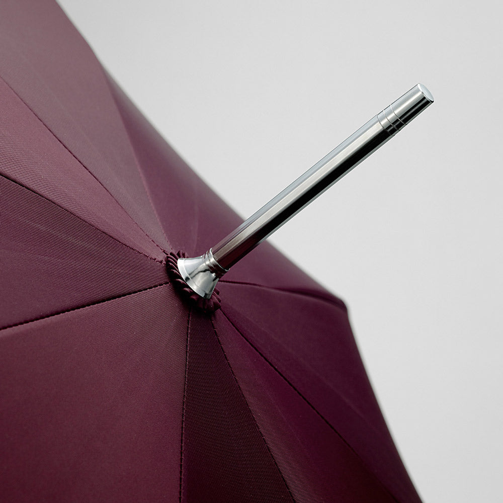 Sleek burgundy umbrella - accented with silver elegance