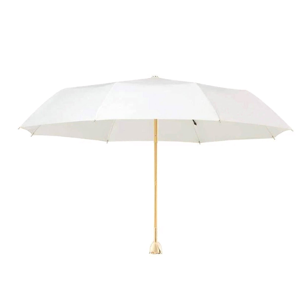 Luxury Ladies Parasol with Elegant Rose Flower Handle in Gold