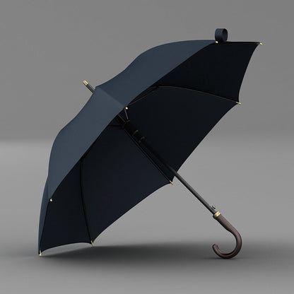 Sleek 48-inch umbrella with premium leather handle