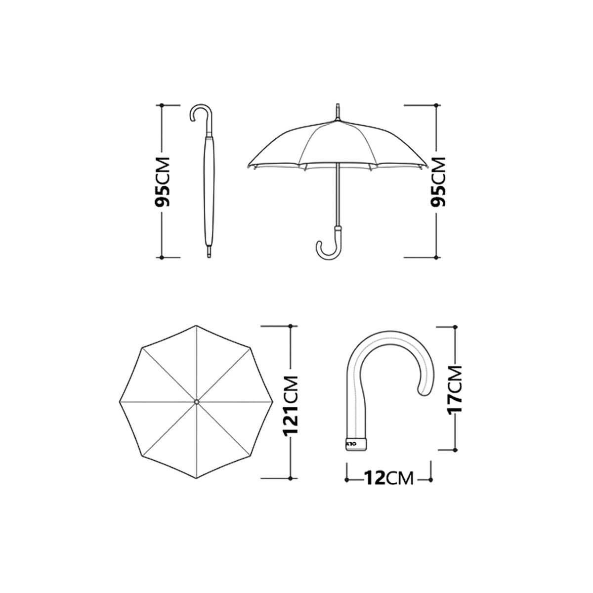 Details of luxury leather handle umbrella