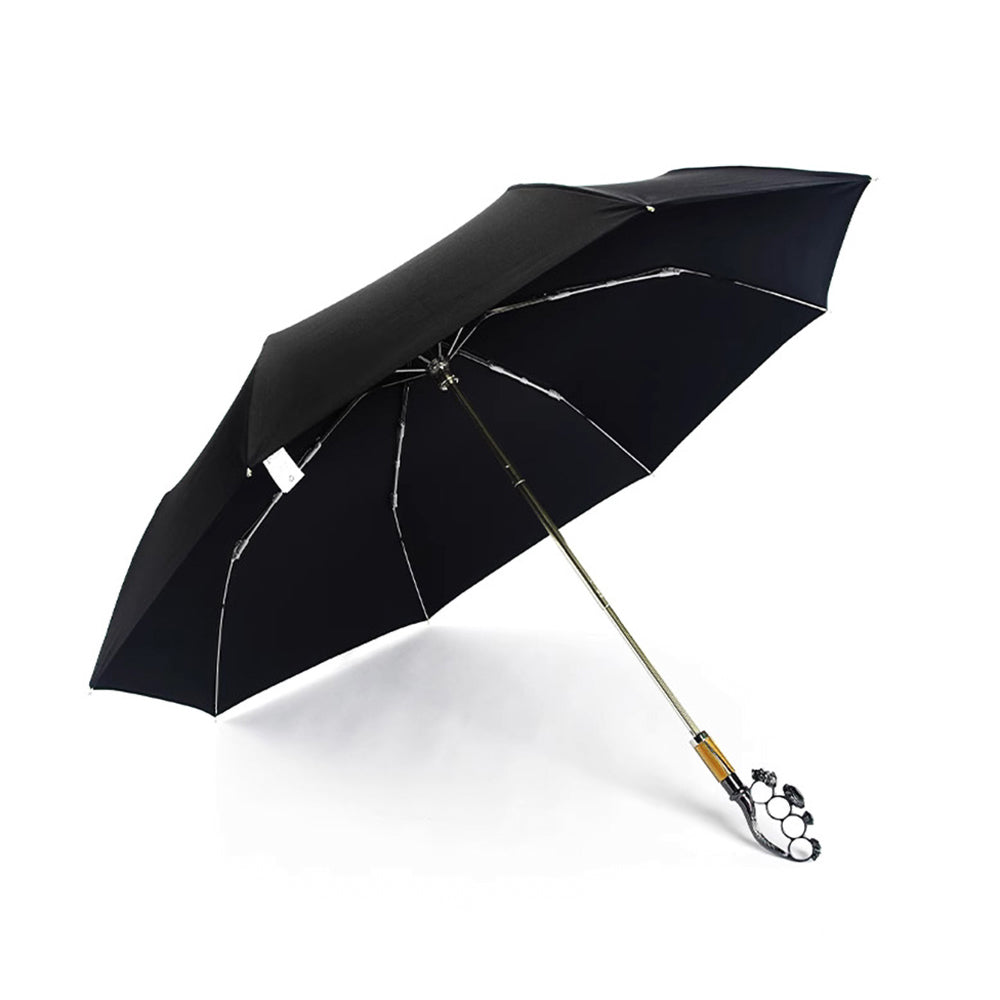 Luxury Folding Umbrella with Elegant Ring Handl