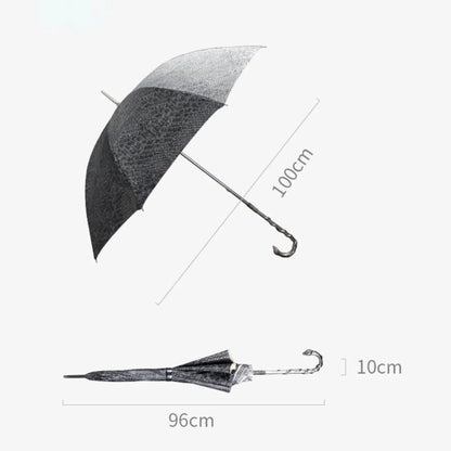 Designer Double Canopy Umbrella with Serpent Motif - Elevate Your Rainy Style