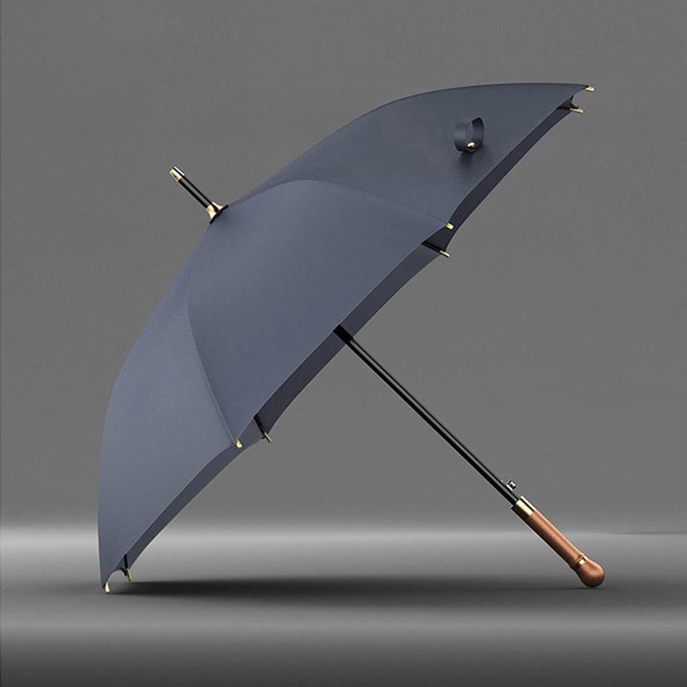 Fashionable Wooden-Grip Rain Umbrella