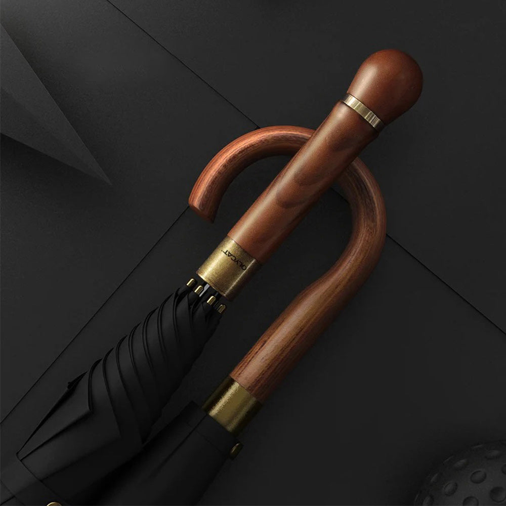 Luxury Wooden Handle Rain Umbrella for Gentlemen and Ladies