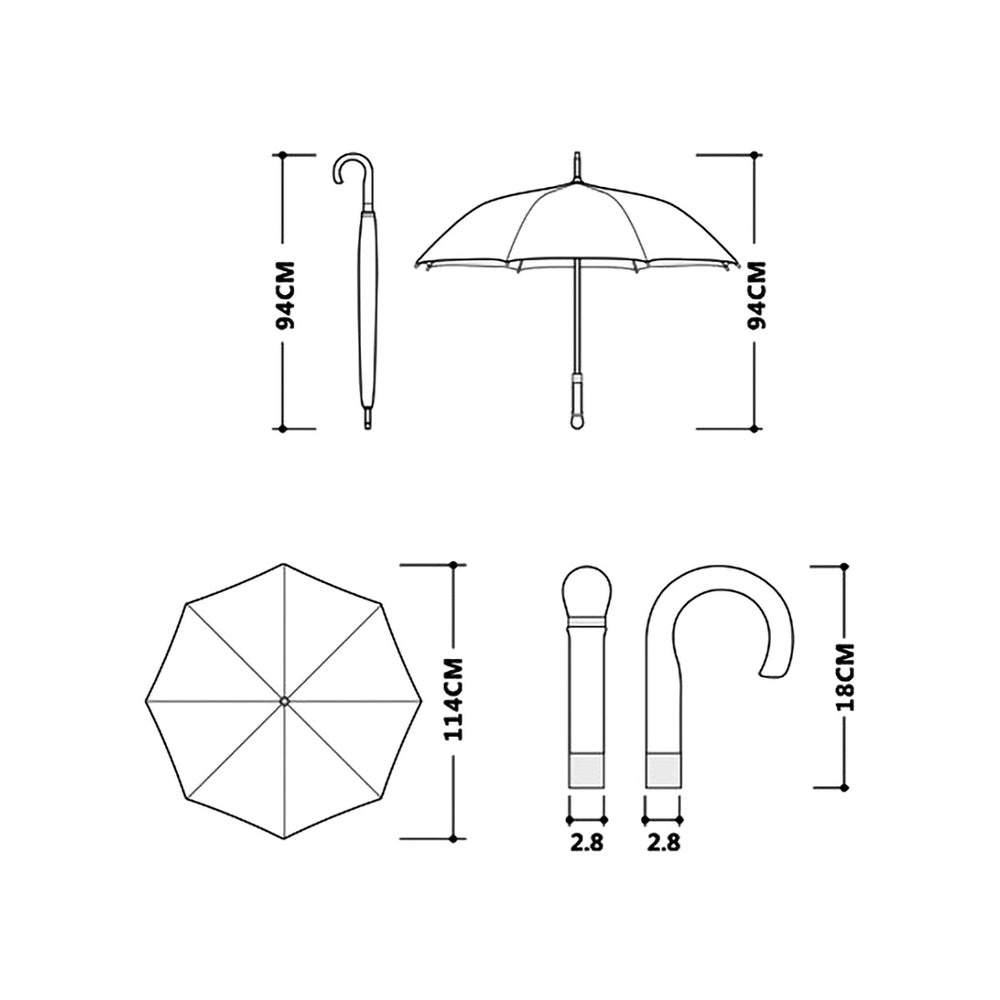 Details of Luxury Wooden Handle Rain Umbrella