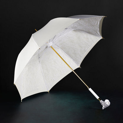 White Designer Women's Umbrella - Trendy fashion statement