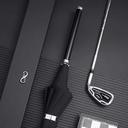 Elegant black long handle umbrella for corporate settings