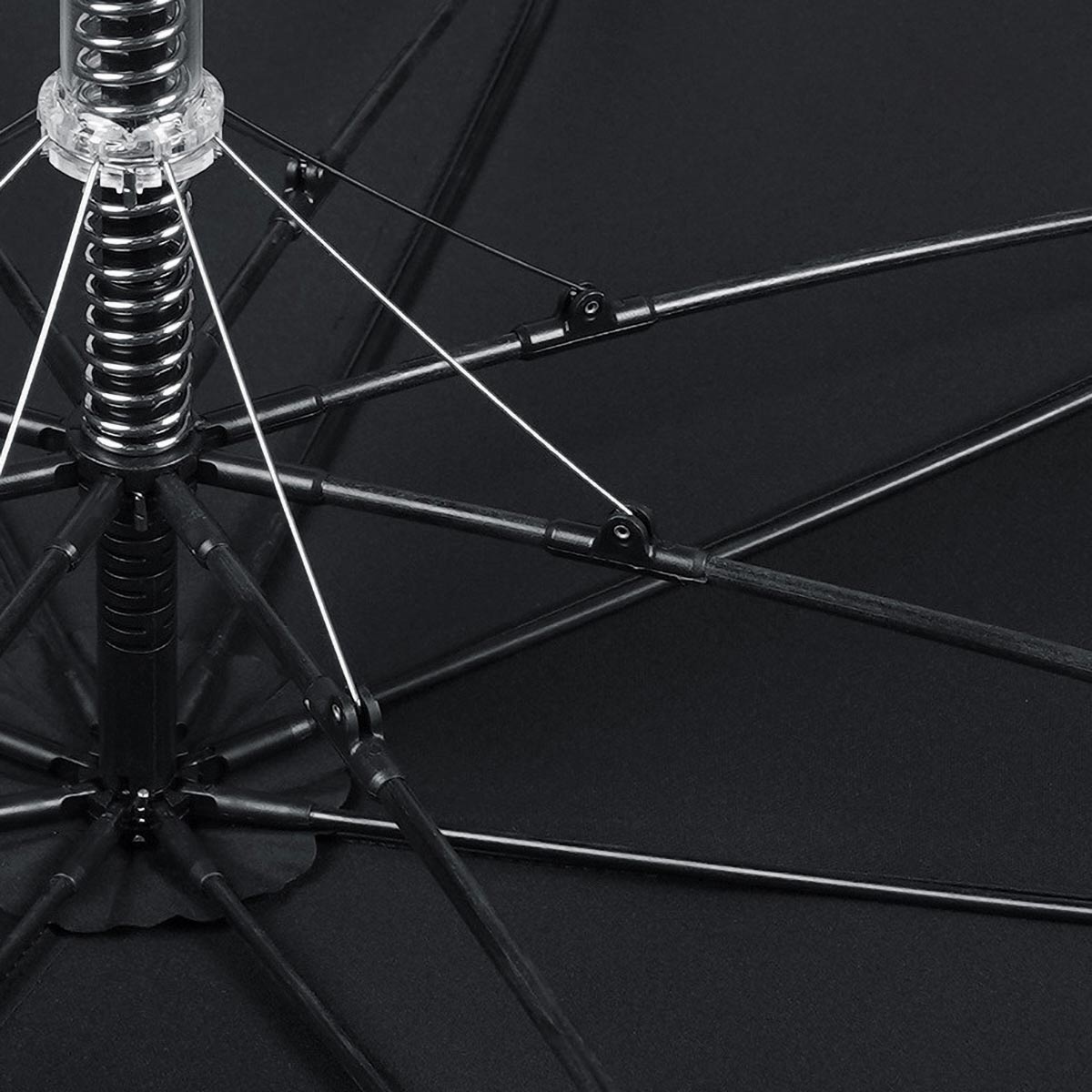 Premium black umbrella with strong fiberglass frame