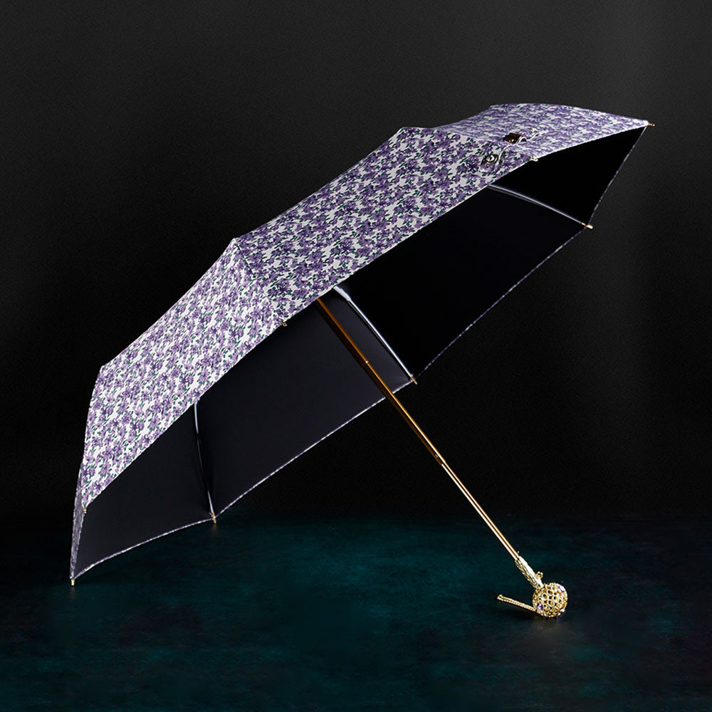 Elegant Purple Floral Pattern Umbrella for Fashion-forward Women