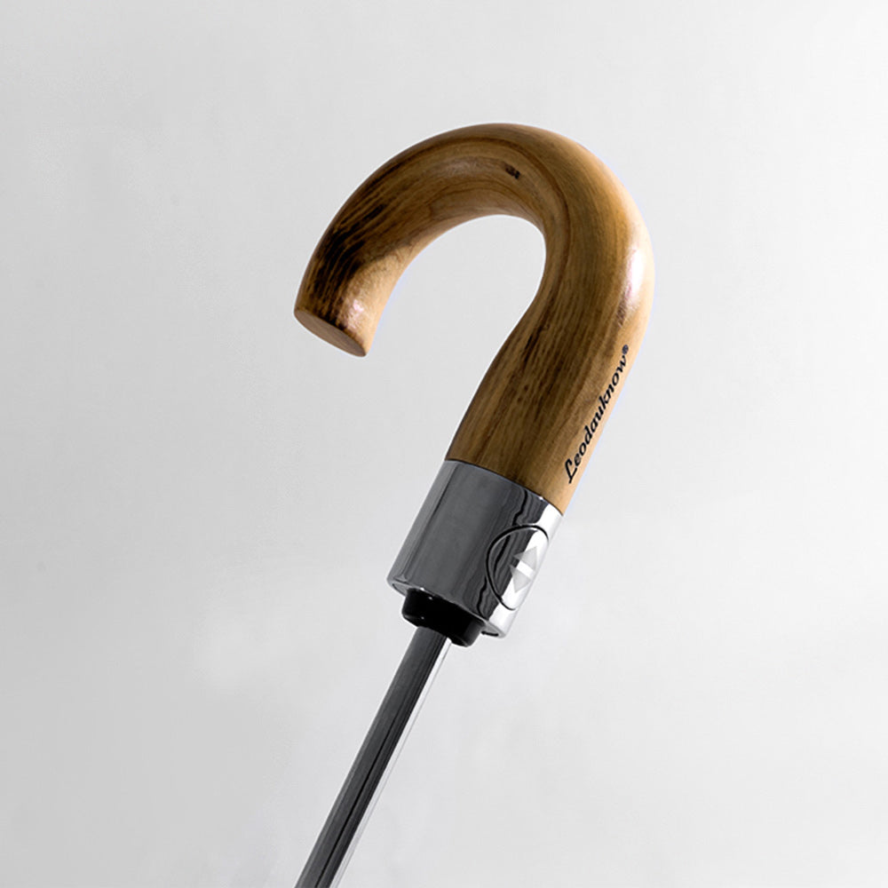 Reverse Umbrella with Elegant Wooden Crook Handle