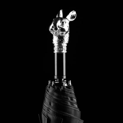 Silver Rabbit Head Folding Umbrella