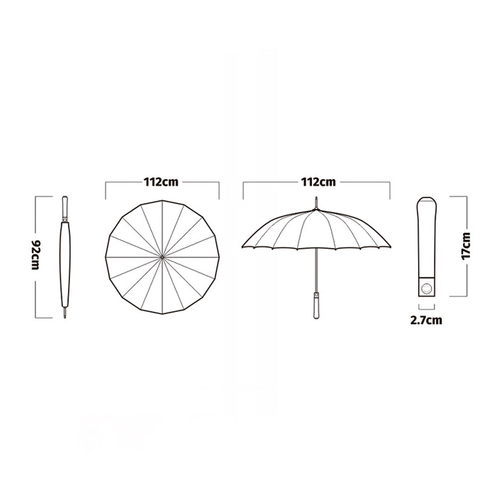 Dimensions of Wood Handle Umbrella - Premium Business Accessory for Men and Women